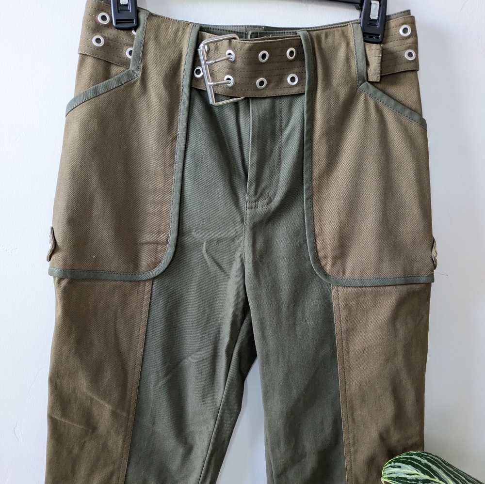 10 Crosby Derek Lam Two-Tone Cargo Pants - Picture 3 of 10